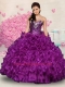 Brand New Eggplant Beading and Ruffles Purple Quinceanera Dresses