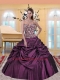 Classical Appliques and Hand Made Flowers Purple Quinceanera Dress For 2014
