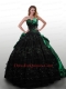 Exquisite Green and Black Dress For Quinceanera with Appliques