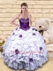 Exquisite White and Purple Quinceanera Dress with Hand Made Flower and Pick-ups for 2015