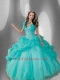 Fashionable Blue Sweetheart Organza Quinceanera Dress with Beading