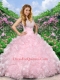 Lovely Sweetheart Beading and Ruffles Quinceanera Dress in Baby Pink