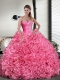 Most Popular Watermelon Red Quinceanera Dress with Beading and Ruffles