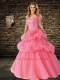 Newest Strapless Quinceanera Dress with Appliques and Hand Made Flowers