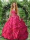 Strapless Taffeta Quinceanera Dress with Pick Ups and Appliques