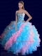 Sweetheart Ruffles Colorful Beading and Sequins Sweet 15 Dress for 2015