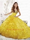 Wonderful Yellow Quinceanera Dresses with Beading and Ruffles