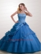 2014 Exclusive Appliques and Pick-ups Quinceanera Dresses in Blue