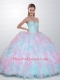 2014 Exclusive Sweetheart Multi-color Quinceanera Dresses with Beading and Ruffles