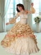 2014 Lovely Sweetheart Appliques Dresses for Quinceanera in Champagne