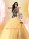 2014 Luxirious One Shoulder Yellow Quince Dresses with Appliques