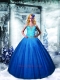 2014 New Style Tulle Sweetheart Beading Quinceanera Dress in Blue