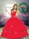 2014 Perfect Appliques Sweetheart Quinceanera Gown in Red