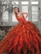 2015 Luxurious Ruffles and Beading Quincenera Dresses in Multi-color