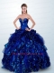 2015 Luxurious Sweetheart Royal Blue Quinceanera Dress with Beading