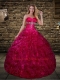 Elegant Fuchsia Sweetheart Quinceanera Dress with Beading and Ruffles