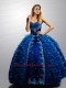 Most Popular Royal Blue 2014 Quinceanera Gown with Ruffles and Appliques