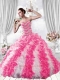 Popular Sweetheart Beading and Ruffles Multi-color Dresses for Quinceanera