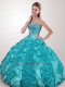 Wonderful Beading and Ruffles Sweet 15 Dress in Teal For 2015