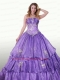 2015 Appliques and Beading Sweetheart Quinceanera Dresses in Purple