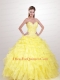2015 Beautiful Appliques and Ruffles Quinceanera Dresses in Yellow