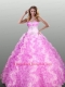 2015 Strapless Beaded Decorate Quinceanera Dresses with Ruffles