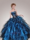 2015 Sweetheart Beading and Ruffles Quinceanera Dresses in Black and Blue