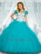 2015 Sweetheart Beading and Ruffles Turquoise Quinceanera Dress
