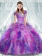 2015 Sweetheart Multi-color Quinceanera Dress with Beading and Ruffles
