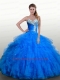 2015 Sweetheart Royal Blue Quinceanera Dresses with Beading and Ruffles
