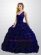 Exclusive Pick-ups and Beading Quinceanera Dress in Dark Purple for 2015