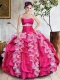 Exquisite Hot Pink Quinceanera Dresses with Ruffled Layers and Beading for 2015