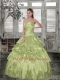 The Super Hot Appliques and Beading Quinceanera Gown in Yellow Green