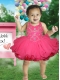 2014 Beading and Ruffles Halter Little Girl Dress with Knee-length