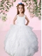 2014 Gorgeous White Little Girl Pageant Dresses With Beading and Ruffled Layers