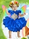 2014 Romantic Royal Blue Ball Gown Ruffles Little Girl Dresses