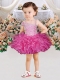 Ball Gown Spaghetti Straps Hot Pink Little Girl Dresses With Beading Bowknot