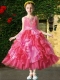 Beautiful Straps Ankle-length Little Girl Pageant Dress with Beading for 2014