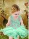 Cute Appliques and Ruffles Backless Organza Little Girl Dress for 2014