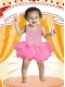 Cute Ball Gown Straps Pink Little Girl Dresses With Appliques Beading Bowknot