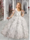 Elegant White Ball Gown Straps 2014 Little Girl Pageant Dress with Beading