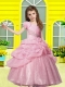 Exquisite Ball Gown Pink 2014 Little Girl Pageant Dress with Beading
