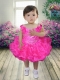 Hot Pink Beading and Ruffles Knee-length Little Girl Dress with Off the Shoulder