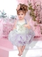 Lavender Beading and Ruffles 2014 Elegant Little Girl Dress with Halter