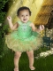 Modest V-neck Beading and Ruffles 2014 Little Girl Dress in Spring Green