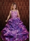 Purple One Shoulder Ball Gown Beading Little Girl Pageant Dress for 2014