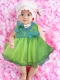 Simple Ball Gown Scoop Green Little Girl Dress With Appliques Hand Made Flowers Bowknot