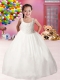Simple Straps Appliques Little Girl Pageant Dress in White for 2014