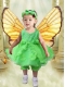 V-neck A-Line Luxurious Hand Made Flowers and Ruffles Spring Green Little Girl Dress