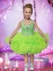 2014 Ball Gown Beading and Ruffles Halter Little Girl Dress in Spring Green